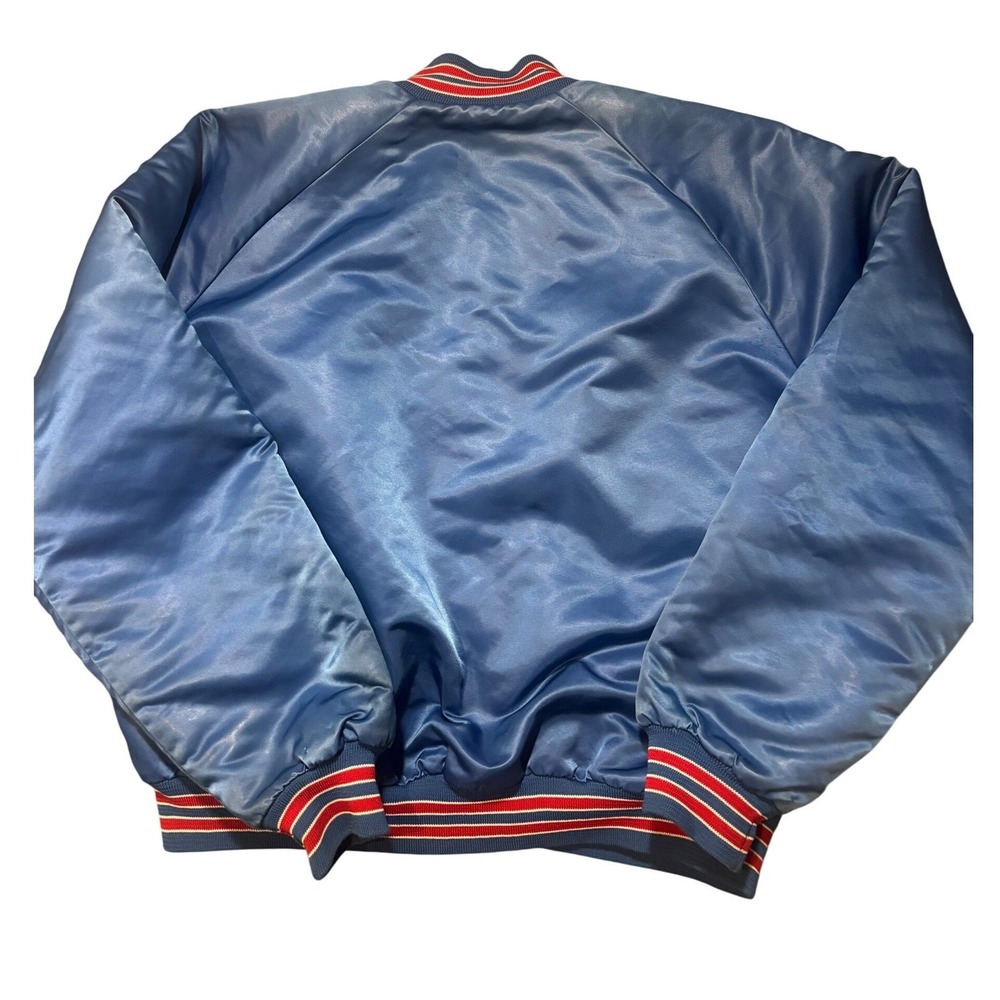 Chalk Line Satin Jacket Men XL Blue Good NY Giants NFL Vintage Varsity USA Made - Picture 2 of 9